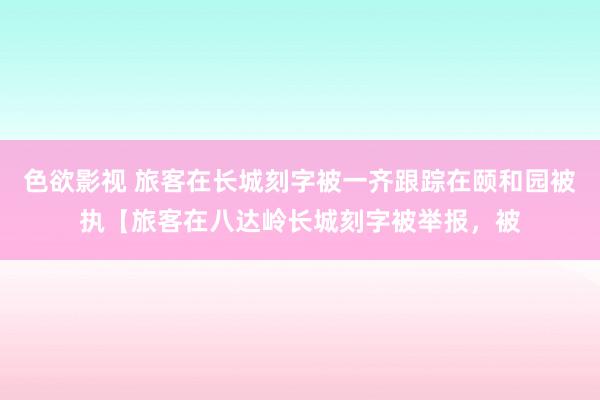 色欲影视 旅客在长城刻字被一齐跟踪在颐和园被执【旅客在八达岭长城刻字被举报，被