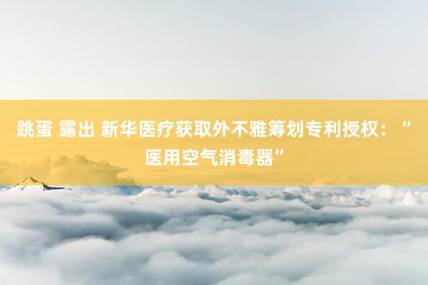 跳蛋 露出 新华医疗获取外不雅筹划专利授权：“医用空气消毒器”