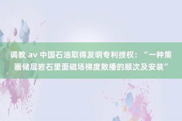 调教 av 中国石油取得发明专利授权：“一种策画储层岩石里面磁场梯度散播的顺次及安装”