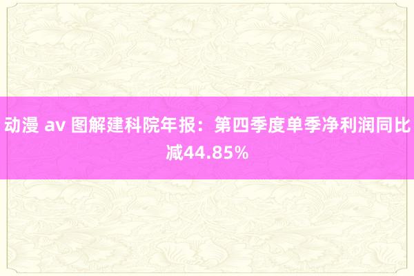 动漫 av 图解建科院年报：第四季度单季净利润同比减44.85%