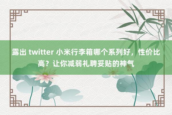 露出 twitter 小米行李箱哪个系列好，性价比高？让你减弱礼聘妥贴的神气