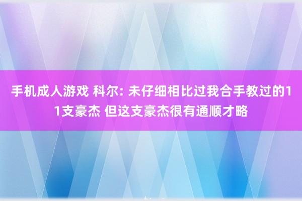 手机成人游戏 科尔: 未仔细相比过我合手教过的11支豪杰 但这支豪杰很有通顺才略
