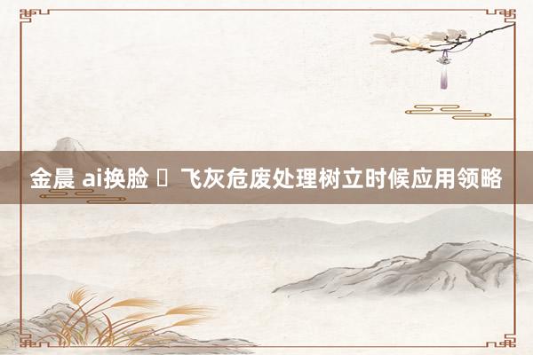 金晨 ai换脸 ‌飞灰危废处理树立时候应用领略