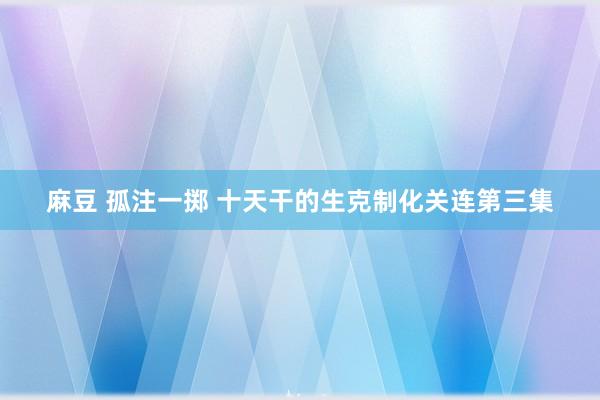 麻豆 孤注一掷 十天干的生克制化关连第三集